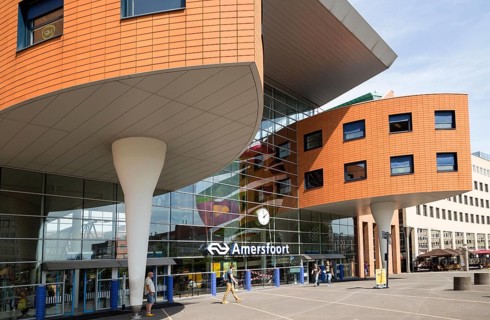 Modern architecture railway station, Amersfoort, Netherlands