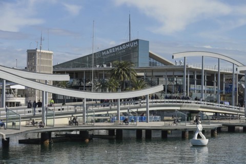 Marina, Rambla de Mar jetty, Maremagnum shopping centre, Barcelona, Catalonia, Spain, Europe