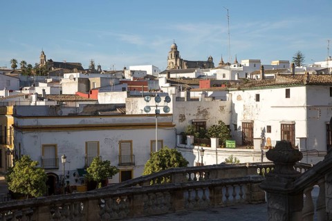 Historic high density buildings in Barrio de Santiago, Jerez de la Frontera, Spain, Europe