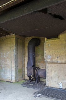 Extractor hood, exhaust hood, damper in WWII artillery bunker at the Batterie d'Azeville, Azeville