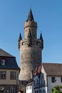 Adolfsturm keep, medieval tower of the Friedberg castle, Butterfassturm, Friedberg, Wetteraukreis,