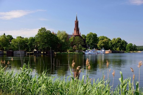 Europe, Germany, Mecklenburg-Western Pomerania, island town Malchow, view to the cultural centre