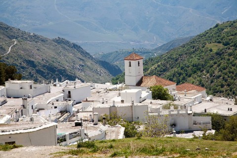 Houses in the village of Capileira, High Alpujarras, Sierra Nevada, Granada province, Spain, Europe