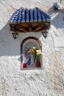 Small religious shrine in the village of Bubion, High Alpujarras, Sierra Nevada, Granada province,
