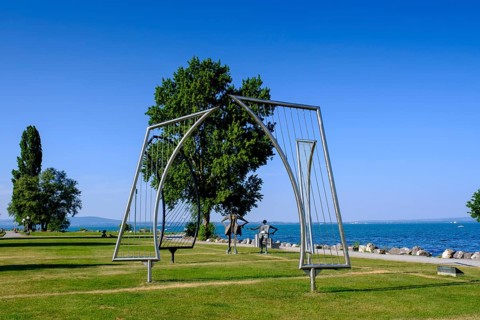 Waterfront promenade, Romanshorn on Lake Constance, Canton Thurgau, Switzerland, Europe