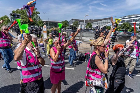 Demonstration against the AFD party conference in Essen, several tens of thousands of demonstrators