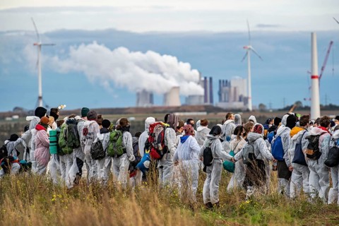 Protest action against the demolition of the village of Lützerath in the Rhenish lignite mining