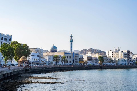 Mutrah Corniche, Promenade at the harbour, Matrah, Muscat, Oman, Asia