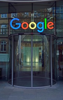 Europe, Germany, Hamburg, Google headquarters, entrance, neon sign, Europe