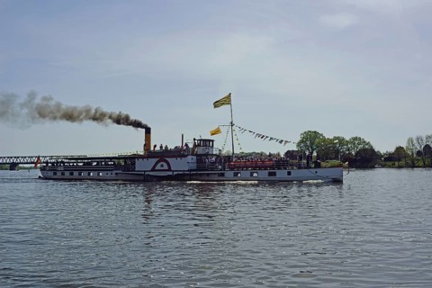 Europe, Germany, Schleswig-Holstein, Elbe, paddle steamer Kaiser Wilhelm, built 1899/ 1900 in