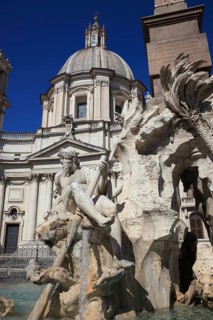River God of the Ganges at the Fountain of the Four Rivers, Fontana dei Quattro Fiumi, Church of