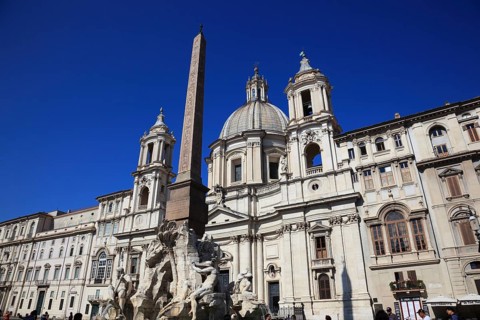Fountain of the Four Rivers, Fontana dei Quattro Fiumi, Church of Sant'Agnese in Agone