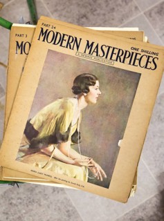 Modern Masterpieces vintage art magazine priced one shilling, inside antiques centre, Marlesford