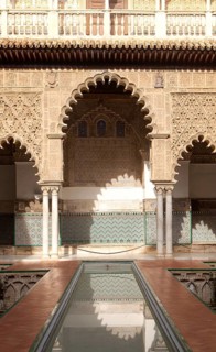 Palace of Pedro First, historic moorish palace architecture in the Alcazar, Seville, Spain, Europe