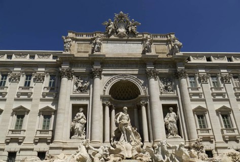 Palazzo Poli, also Palazzo Conti, Trevi Fountain, Fontana di Trevi, Rome, Italy, Europe