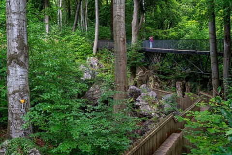 The Felsenmeer in Hemer, Sauerland, geotope, with rugged rock formations, nature reserve, North