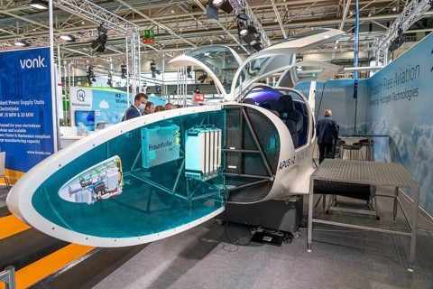 First day at the Hannover Messe 2022, industrial trade fair, after a 2-year corona break, prototype