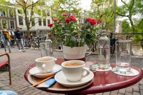 Utrecht, Netherlands, Old Town, Oudegracht, Canal, Restaurants, Pubs, Cafés, Café on the