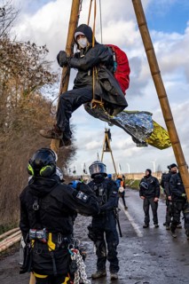 Beginning of the eviction of the Lützerath hamlet, camp of climate activists and squatters, at the
