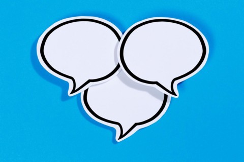 Speech bubbles with text free space Copyspace as communication Information concept talk