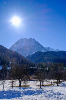 Piz Lavetscha near Scuol, in winter, Engadin, Graubünden, Switzerland, Europe