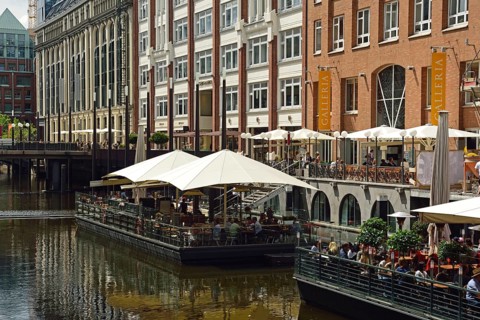 Germany, Hamburg, City, Bleichenfleet, floating restaurants, Hamburg, Hamburg, Federal Republic of