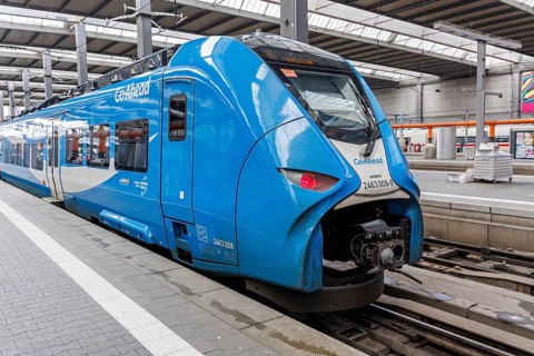 Siemens Mireo regional train from GoAhead at Munich Central Station, Germany, Europe