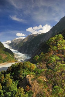 View from Sentinel Rock to Franz Josef Glacier, Westland National Park, South West New Zealand