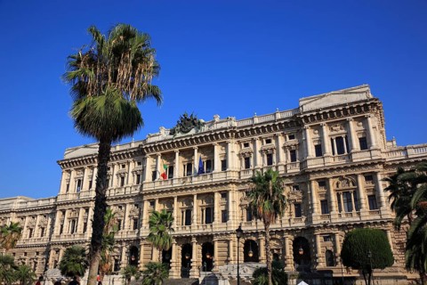 Palazzo di Giustizia, Palace of Justice, Prati district on the banks of the Tiber, Rome, Italy,