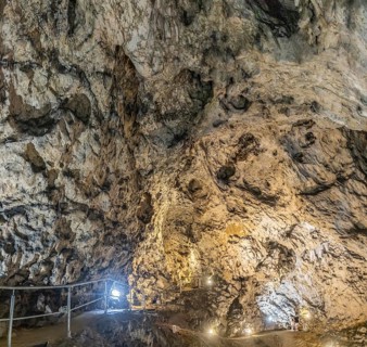 The Hohle Stein cave in the Swabian Alb. Ice age cave in the Achtal valley, site of important