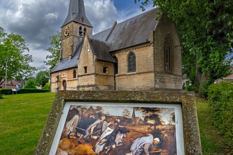 1250 St. Anna's Church, Sint-Annakerk, depicted in the painting The Blind Leading the Blind by