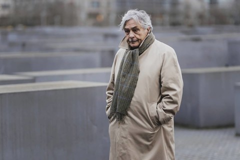 Christian Pfeil, contemporary witness and Holocaust survivor, photographed as part of the
