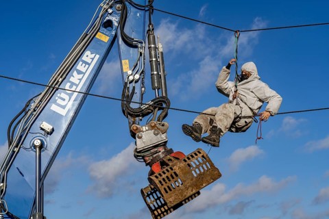 Beginning of the eviction of the Lützerath hamlet, camp of climate activists and squatters, at the