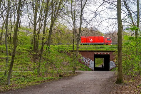The Sterkrader Wald in Oberhausen, at the Oberhausen motorway junction, where the A2/A3A/A516 meet,