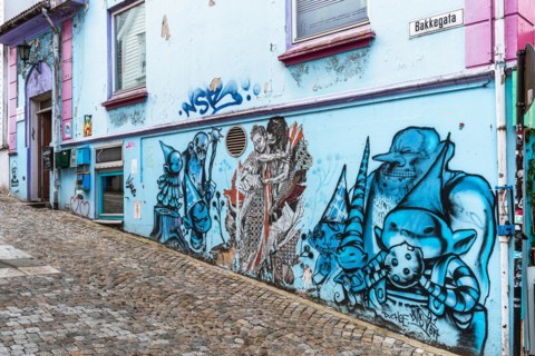 Troll graffiti in STAVANGER, FjordSailing, Stavanger, Boknafjorden, Norway, Europe