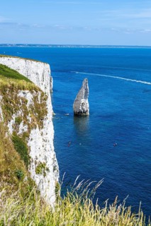 White Cliffs of Old Harry Rocks Jurassic Coast, Dorset Coast, Poole, England, United Kingdom,