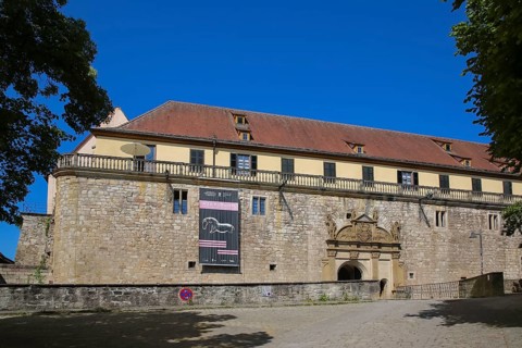 Portal, gate, round arch, bridge, stone figures, coat of arms, relief, decoration, Hohentübingen