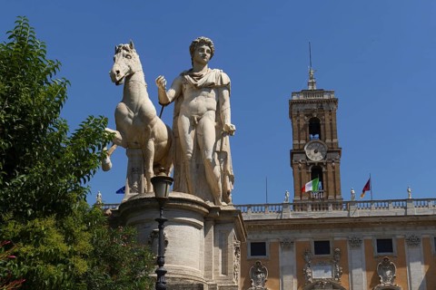 Senatorial Palace, Palazzo Senatorio, on the Capitol, Capitoline Hill in Rome, City Hall of the