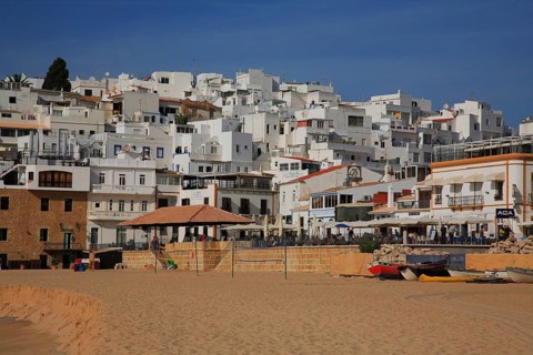 Albufeira beach in the Algarve, Portugal, Europe