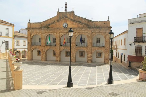 Historic town hall Ayuntamiento building, Cortes de la Frontera, near Ronda, Malaga province,