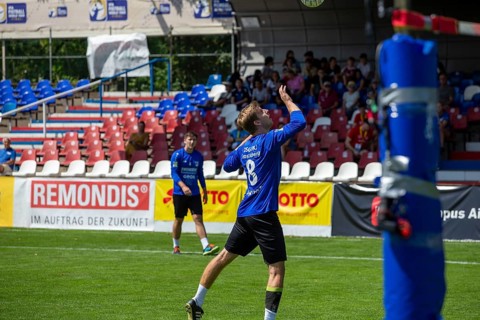Fistball: TSV Pfungstadt against DSG UKJ Froschberg (IFA 2024 Fistball World Tour Finals Mannheim,