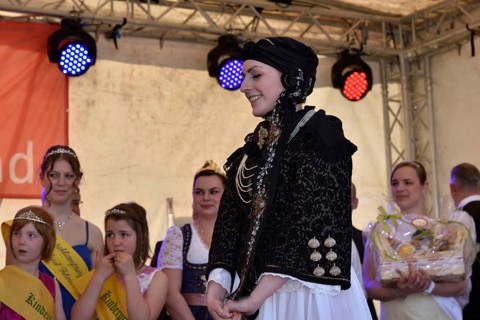 Germany, Lower-Saxony, Jork, young woman in traditional costume, Europe