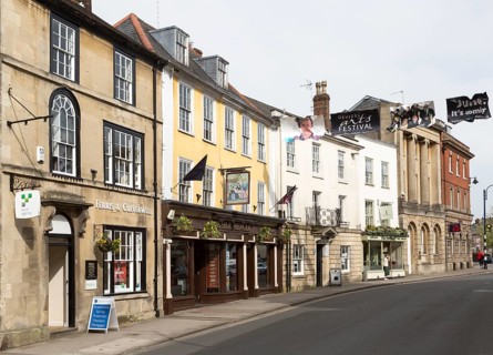 Historic buildings in St Johns Street, Devizes, Wiltshire, England, UK, The Silk Mercer,