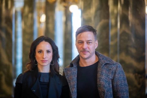 Stephanie Stumph and Tom Wlaschiha - Press event for the moderation of the SemperOperaball 2024,