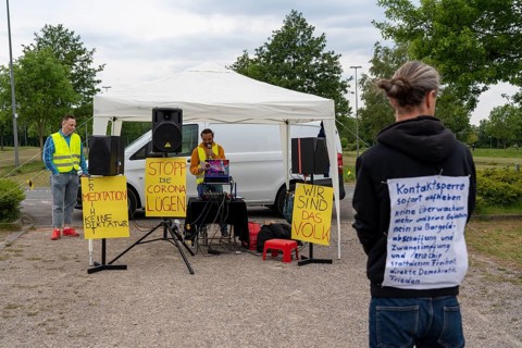 Demonstration against the restrictions in the Corona crisis, anti-vaccination, protest against