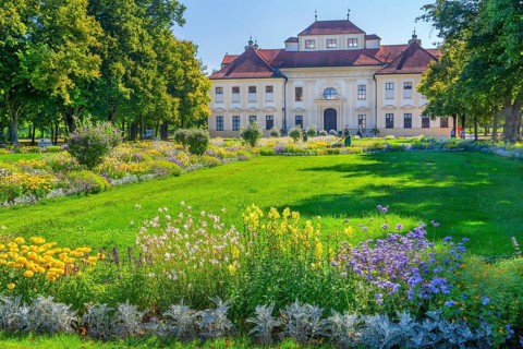 Garden parterre in front of Lustheim Palace in the Schleissheim Palace complex, Oberschleissheim