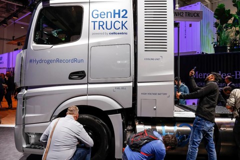 Fuel cell truck Gen H2 Truck from Daimler Truck at the IAA Transportation trade fair, Hanover, 18