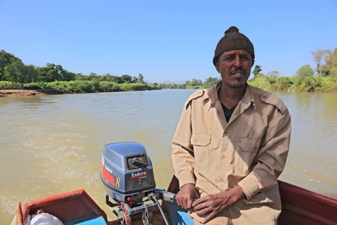 Ahamra region, boat trip to the falls of the Blue Nile, in the highlands of Abyssinia, Blue Nile,