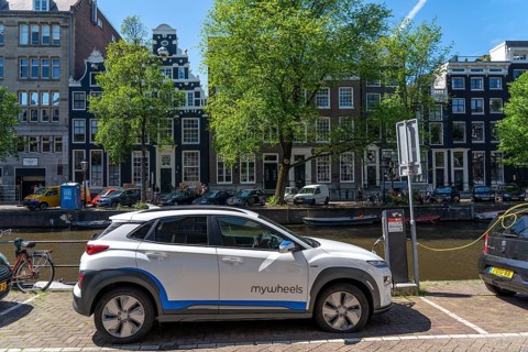 E-car charging station, Mywheels car sharing, Amsterdam, Netherlands