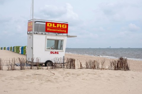 DLRG Water Rescue Centre, beach, North Sea coast, Wyk, Föhr, North Sea island, North Frisia,